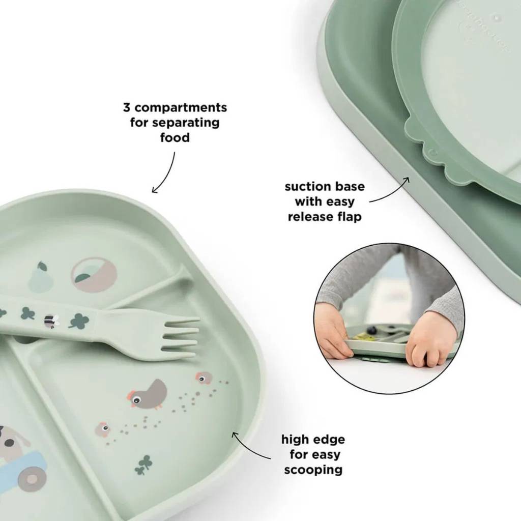 Foodie Dinner Set w/suction - Tiny Farm
