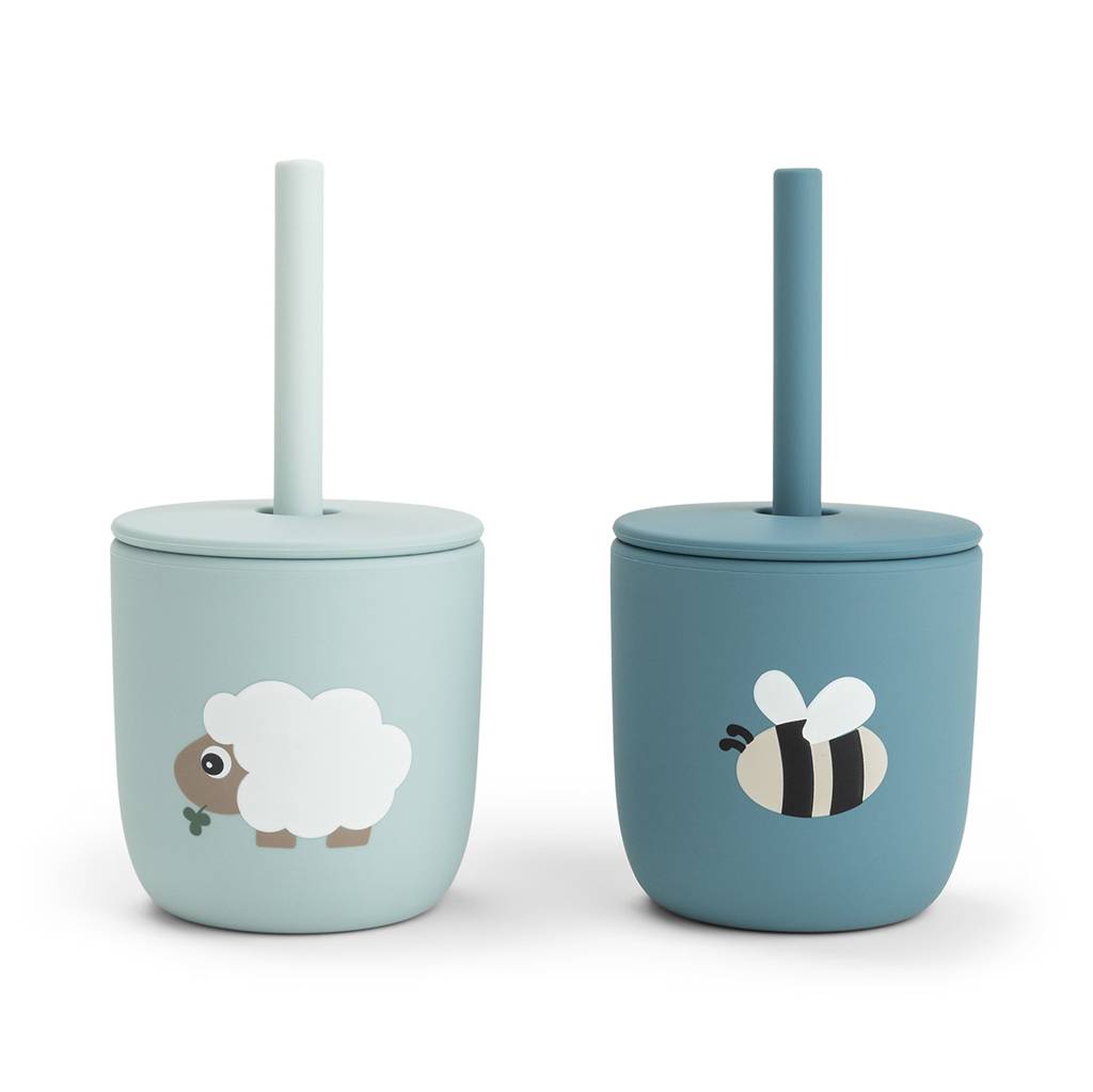 Silicone Straw Cup (2) - Tiny Farm