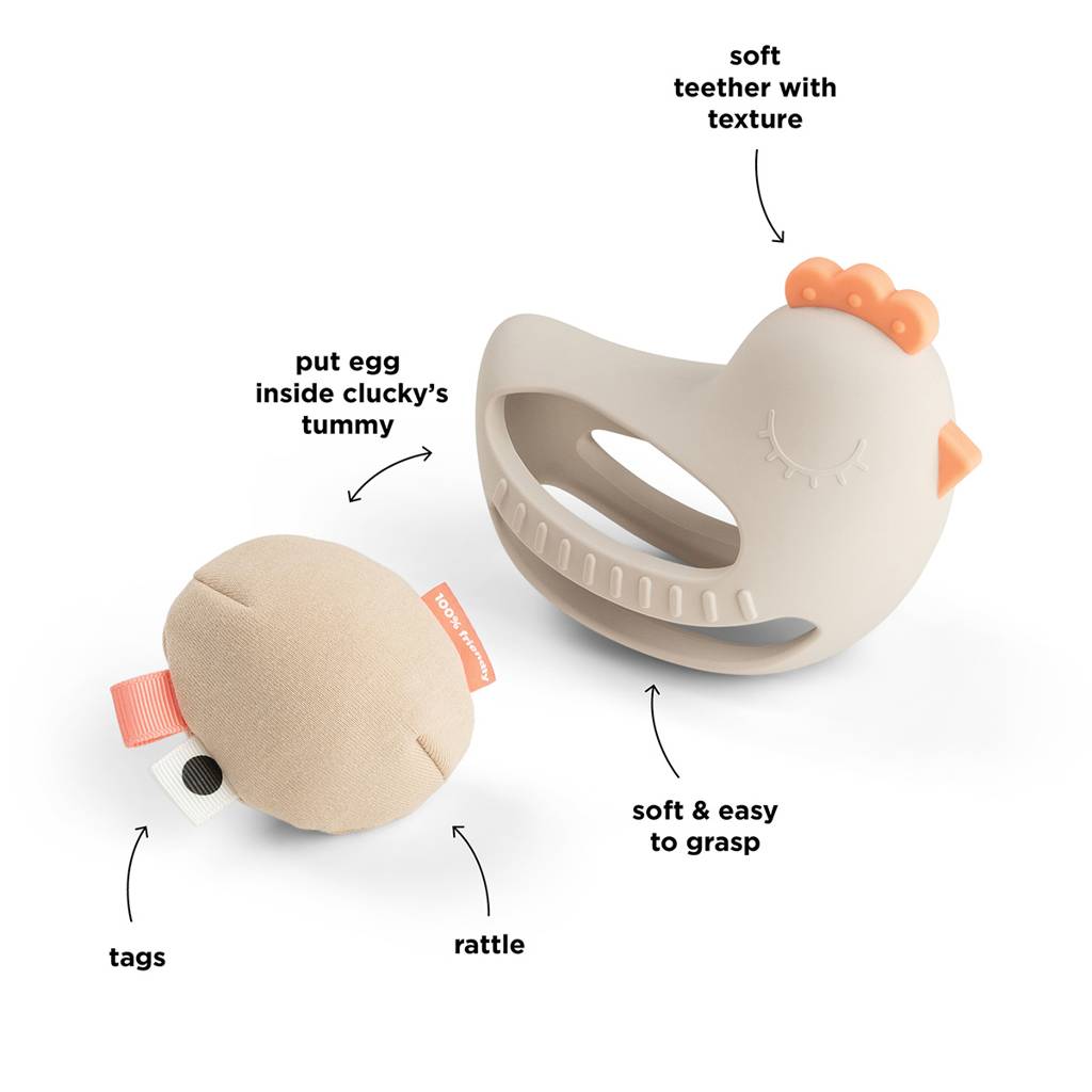 Grip & Teether - Rattle Clucky